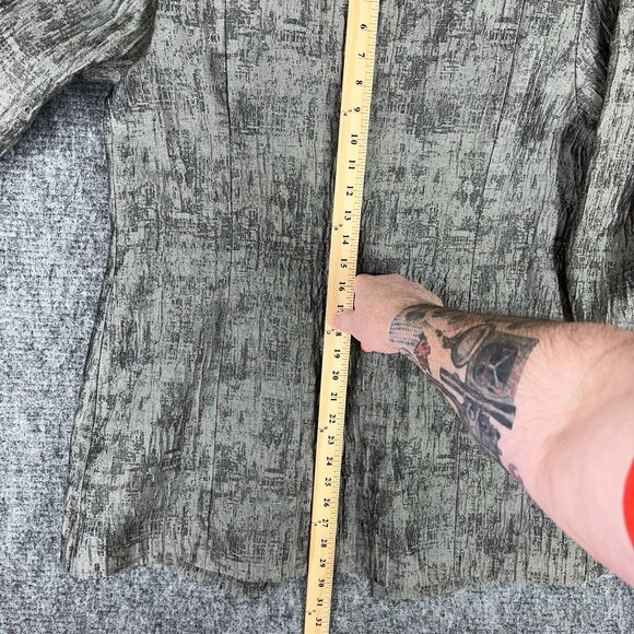 Eileen Fisher Jacket Womens M Gray Silk Blend Open Should Pad Business‎ Formal - Picture 10 of 11